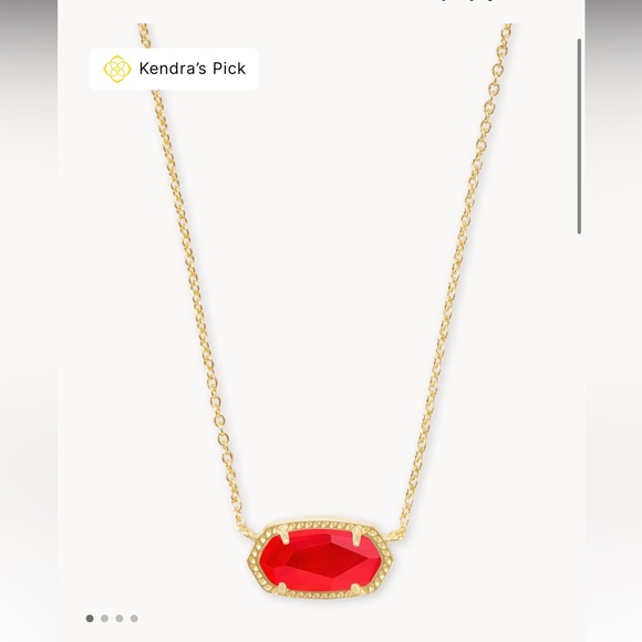 Kendra Scott Jewelry - Kendra Scott Elisa cherry red necklace gold Plated